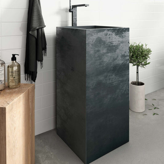 TRIP Lavabo Pedestal TOTEMN Negro 40 X 40 X 90 cm.