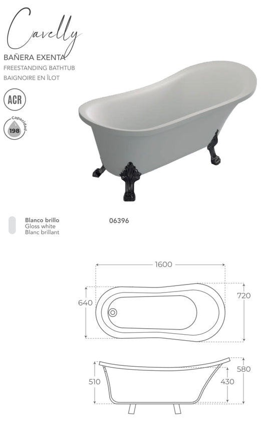 Fossil Natura Cavelly Bañera Exenta 6425 Blanco / Negro / Negro
