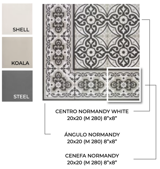 MAINZU Normandy Centro PT03777 White 20 X 20