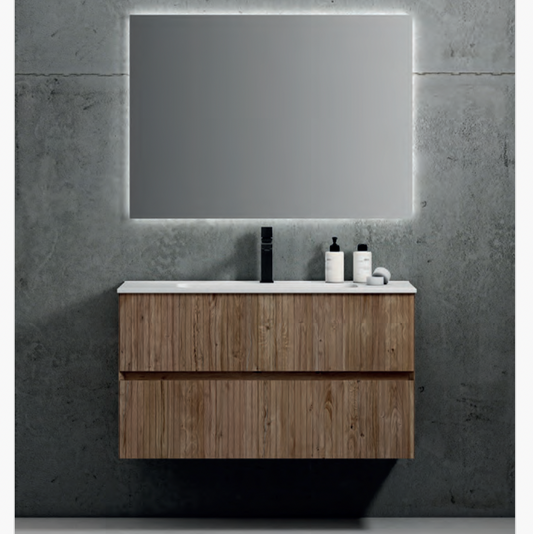 SERGIO LUPPI CORINTO / Pack Mueble Madera Natural + Lavabo
