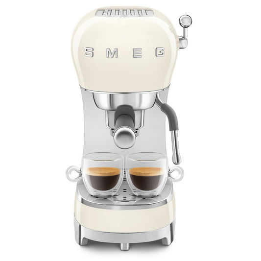 SMEG Espresso Coffee Maker 50`Style ECF02CREU Cream Gloss