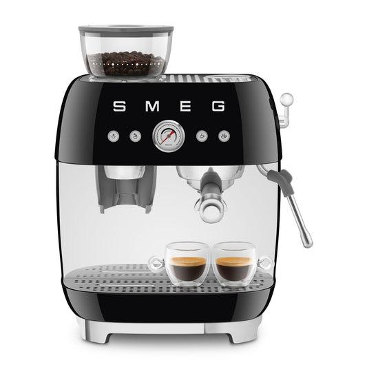 SMEG Espresso Machine 50'Style EGF03BLEU Glossy Black