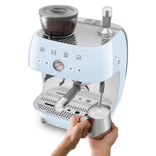 SMEG Espresso Machine 50'Style EGF03PBEU Glossy Blue