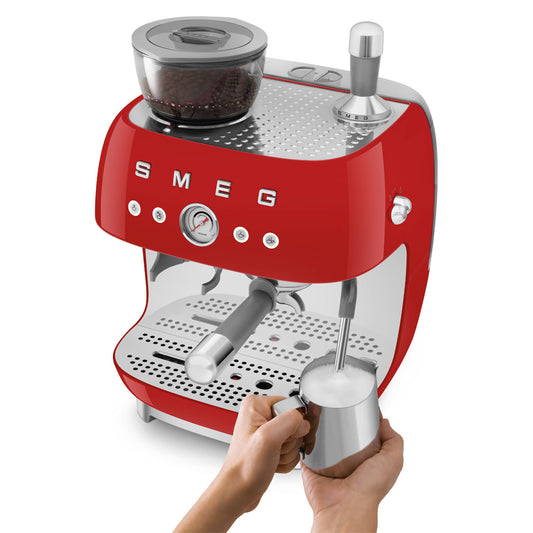 SMEG Espresso Machine 50'Style EGF03RDEU Glossy Red