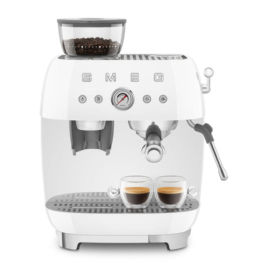 SMEG Espresso Machine 50'Style EGF03WHEU Glossy White