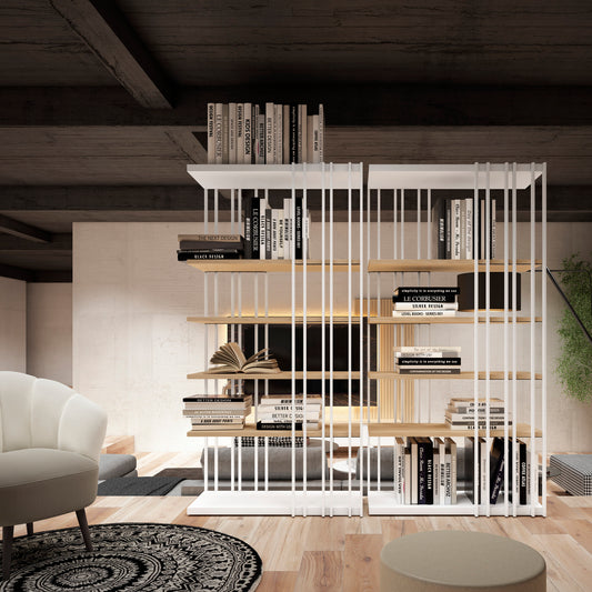 RODRI DISEÑO Estantería DINÁMIKA 120 Roble-Blanco