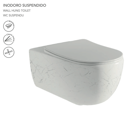 Fossil Natura Líjar Inodoro Suspendido 4976 Blanco Marmolado