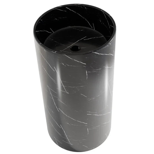 Fossil Natura Líjar Lavabo con Pedestal 4794 Negro Mate Marmolado