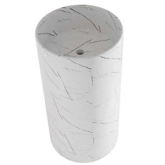 Fossil Natura Líjar Lavabo con Pedestal 4983 Blanco Mate Marmolado