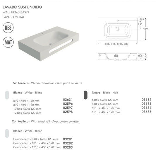 Fossil Natura Malik Lavabo Suspendido 3283 Blanco Mate