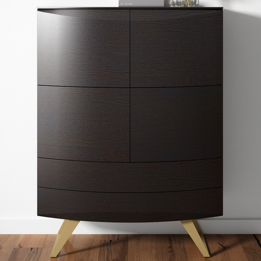 RODRI DISEÑO Vajillero DINÁMIKA CURVO 4P-2C/Madera Negro/Patas Metálicas