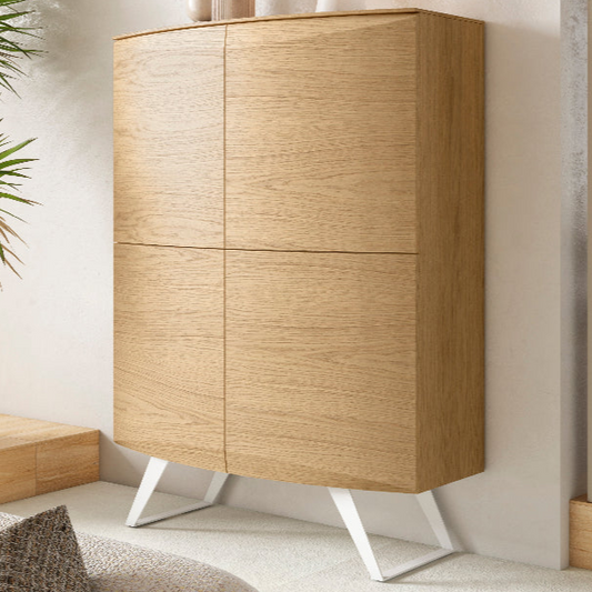 RODRI DISEÑO Vajillero DINÁMIKA CURVO 4P/Madera Roble/Patas Metálicas