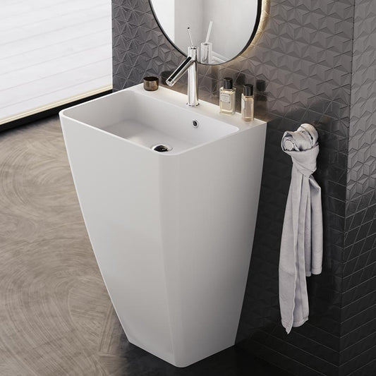 Fossil Natura Finn Lavabo con Pedestal 2593 Blanco Mate