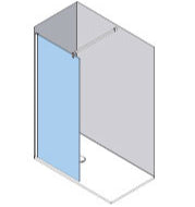 Sanycces Mampara Panel Fijo SINGLE CLEAR, perfil Negro Mate