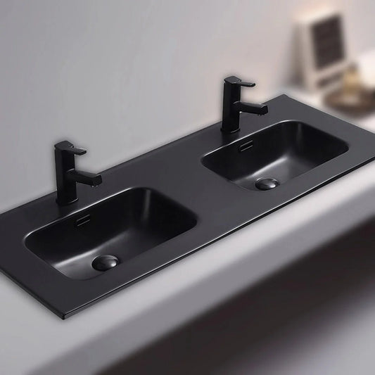 Fossil Natura Shiba Lavabo Doble Sobre Mueble 2049 Negro Mate
