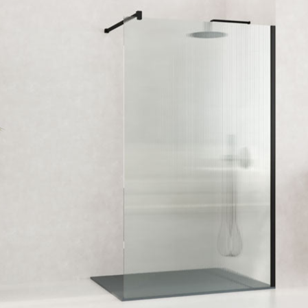 Sanycces Mampara Panel Fijo SINGLE CLEAR, perfil Níquel Cepillado