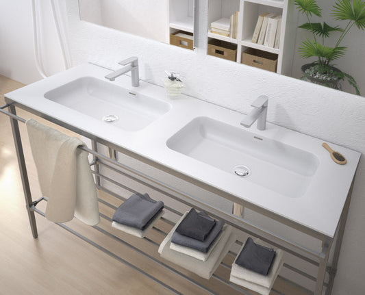 Fossil Natura Shiba Lavabo Doble Sobre Mueble 867 Blanco Brillo