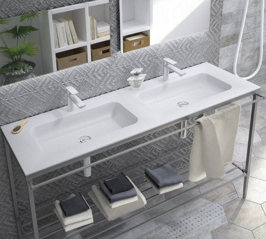 Fossil Natura Gara Lavabo Doble Sobre Mueble 872 Blanco Mate