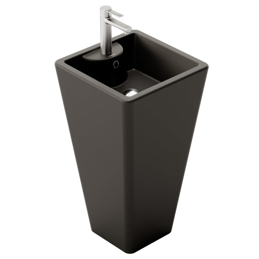 Fossil Natura Florencia Lavabo con Pedestal 1622 Negro Mate